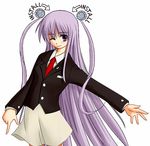  artist_request blazer futaba_channel hairpods jacket kirchhoff-tan long_hair long_sleeves lowres necktie one_eye_closed purple_hair reisen_udongein_inaba solo source_request touhou twintails very_long_hair 