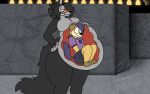  anthro barefoot belly big_belly black_body black_fur bloated breasts canid canine canis claws clothed clothing curvy_figure deep_navel digital_media_(artwork) domestic_dog duo eyelashes eyewear feet female female_prey fluffy fluffy_tail fur glasses grey_body grey_fur hair hi_res huge_belly inside internal jad_(jayme_universe) jayme_universe jewelry male male/female male_pred mammal moobs navel necklace nude one_eye_obstructed overweight overweight_anthro red_eyewear red_glasses small_breasts smile tail tan_body tan_fur thick_thighs toes topwear voluptuous voluptuous_anthro voluptuous_male vore wide_hips wolf 