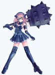  artist_request black_gloves black_legwear boots copyright_request elbow_gloves eyepatch gloves gothic hammer high_heels mace shoes solo thigh_boots thighhighs weapon 