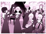  cello clarinet flute french_horn fukuzawa_yumi grand_piano hasekura_rei instrument long_skirt long_sleeves maria-sama_ga_miteru mizuno_youko monochrome multiple_girls music ogasawara_sachiko piano piano_bench pleated_skirt purple satou_sei school_uniform shimazu_yoshino shirotsumekusa singing skirt torii_eriko toudou_shimako violin 