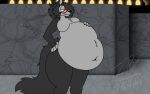  anthro belly big_belly black_body black_fur bloated canid canine canis claws curvy_figure deep_navel digital_media_(artwork) duo eyewear female fluffy fluffy_tail fur glasses grey_body grey_fur hair hi_res huge_belly jayme_universe male male/female mammal moobs navel nude one_eye_obstructed overweight overweight_anthro red_eyewear red_glasses solo_focus tail thick_thighs voluptuous voluptuous_anthro voluptuous_male vore wide_hips wolf 