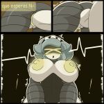  anthro big_breasts big_butt breasts butt comic comic_panel cover cover_art cover_page cyn_(murder_drones) duo female genitals glitch_productions hi_res machine male murder_drones n_(murder_drones) penis robot robot_anthro sex spanish_text speech_bubble tannicfer text thick_thighs vulva 