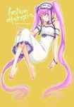  barefoot bonnet dress euryale fate/hollow_ataraxia fate/stay_night fate_(series) feet floating hands long_hair purple_hair solo stheno task_owner twintails very_long_hair 