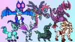 16:9 2024 black_body black_fur black_horn black_tail black_wings blue_body blue_ears blue_fur blue_tail blue_wings blush blush_lines circle_(marking) claws collar dark_body dark_scales digital_media_(artwork) eeveelution eyes_closed eyeshadow fangs fur fur_markings generation_2_pokemon generation_4_pokemon generation_5_pokemon generation_6_pokemon generation_7_pokemon green_harness green_horn green_tail grey_claws grey_horn grey_wings hair harness haxorus hi_res horn hydreigon infinity_symbol leafeon legendary_pokemon looking_at_viewer makeup markings multicolored_body multicolored_fur multicolored_horn multicolored_scales nintendo noivern open_mouth orange_body orange_fur orange_tail paws pink_claws pink_harness pink_horn pink_inner_ear pink_wings pixel_(artwork) pokemon pokemon_(species) purple_body purple_eyeshadow purple_fur purple_hair purple_horn purple_scales purple_tail red_body red_fur red_harness red_scales red_tail rubbermon scales scolipede skarmory solgaleo spikes spikes_(anatomy) squeakitties striped_horn striped_markings striped_tail stripes symbol tail tail_markings tan_inner_ear teeth two_tone_body two_tone_fur two_tone_horn two_tone_scales two_tone_tail two_tone_wings white_body white_fur white_tail white_wings widescreen wings yellow_collar yellow_harness