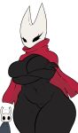  2026 absurd_res arachnid arthropod big_breasts black_body black_eyes blush breasts brother_(lore) cape clothed clothing crossed_arms duo female half_brother_(lore) half_sister_(lore) hi_res hollow_knight_(franchise) horn hornet_(hollow_knight) james_andromeda male male/female partially_clothed red_cape red_clothing sibling_(lore) simple_background sister_(lore) spider team_cherry the_knight_(hollow_knight) thick_thighs vessel_(species) white_head 