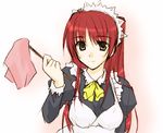  artist_request bonnet duster kousaka_tamaki long_hair long_sleeves maid maid_headdress red_hair solo to_heart_2 