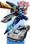  absurdres assault_visor autobot blurr_(transformers) car dual_wielding english_commentary ferrari ferrari_f40 gun highres holding holding_gun holding_weapon mecha mecha_focus mixed-language_commentary moonshine_pizza motor_vehicle robot science_fiction signature spoiler_(automobile) sports_car transformers transformers:_armada transformers_unicron_trilogy weapon 