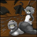  anthro big_breasts big_butt breasts butt cyn_(murder_drones) duo excited female genitals glitch_productions hi_res machine male male/female murder_drones n_(murder_drones) penis robot robot_anthro sex spanish_text tannicfer text thick_thighs 