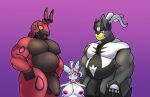 absurd_res anthro areola belly big_belly big_penis bodily_fluids breasts butt coco_(easykaizo) eeveelution female generation_5_pokemon generation_6_pokemon generation_8_pokemon genitals group hi_res huge_penis legendary_pokemon male male/female medial_ring musclegut muscular muscular_male nintendo nipples nude overweight overweight_female overweight_male pecs penis pokemon pokemon_(species) scolipede size_difference sweat sweating_profusely sylveon t4g0 trio urshifu vein veiny_penis