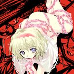  alice_margatroid artist_request blonde_hair blue_eyes book cup hairband key naked_ribbon pink_ribbon ribbon solo source_request teacup touhou 
