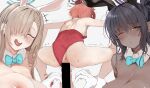  1boy 3girls absurdres animal_ears anus ass asuna_(blue_archive) asuna_(bunny)_(blue_archive) bare_shoulders black_hair blonde_hair blue_archive blush breasts censored dark-skinned_female dark_skin erection esearu fake_animal_ears highres karin_(blue_archive) karin_(bunny)_(blue_archive) large_breasts long_hair looking_at_viewer multiple_girls neru_(blue_archive) neru_(bunny)_(blue_archive) open_mouth orange_hair playboy_bunny rabbit_ears short_hair smile squatting yellow_eyes 