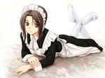  kneehighs long_sleeves lying maid mary_banks on_stomach pantyhose ryp shirley_(manga) socks solo 