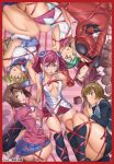  6+girls ass blonde_hair blue_eyes blue_gloves blush bodysuit breasts brown_eyes brown_hair cameltoe cleavage duel_academy_uniform_(yu-gi-oh!_gx) duel_monster fingerless_gloves gloves green_hair hair_bun hair_ribbon highres hiiragi_yuzu izayoi_aki kuriboh large_breasts linkuriboh long_hair looking_at_viewer mazaki_anzu medium_breasts millennium_puzzle mizuki_kotori_(yu-gi-oh!) multicolored_hair multiple_girls nitro_synchron open_mouth panties pink_hair quillbolt_hedgehog rainbow_kuriboh red_bodysuit red_hair red_ribbon ribbon short_hair short_twintails single_hair_bun skindentation skirt smile striped_clothes striped_panties suzume_inui tenjouin_asuka thighhighs twintails two-tone_hair underwear yu-gi-oh! yu-gi-oh!_5d's yu-gi-oh!_arc-v yu-gi-oh!_duel_monsters yu-gi-oh!_gx yu-gi-oh!_vrains yu-gi-oh!_zexal zaizen_aoi 