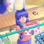  animal cat hair_intakes kanon long_sleeves lowres minase_akiko minase_nayuki multiple_girls oekaki piro zen 