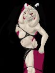  absurd_res anthro asriel_dreemurr_(god_form) athletic bound bunshward facial_markings fluffy head_markings hi_res horn male markings nude red_eyes smile smirk solo standing tendrils undertale undertale_(series) 