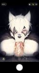  anthro bangs big_muscles big_pecs black_nose blowjob_face blush bodily_fluids camera_view canid canine canis claws clothed clothing cum cum_in_mouth cum_inside cum_on_face cum_on_penis duo fellatio fur genital_fluids genitals grey_nipples hair hands_on_another's_hips hi_res humanoid humanoid_genitalia looking_at_viewer male male/male mammal mask mihoyo multicolored_body multicolored_ears multicolored_fur multicolored_hair muscular nipples oral pecjob pecs penetration penile penile_penetration penis pubes raining raised_clothing red_eyes sex steam steaming_body sucking thiren vein veiny_penis vo7gu46xduh36 von_lycaon wearing_mask wet wet_body white_body white_fur white_hair wolf zenless_zone_zero 
