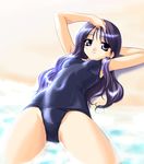  kurusugawa_ayaka long_hair norizou_type-r one-piece_swimsuit school_swimsuit solo swimsuit to_heart 
