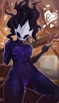 anthro aroused aroused_anthro aroused_female arthropod black_body bodily_fluids breasts featureless_breasts female female_anthro genital_fluids genitals hair heart_symbol hearts_around_head hi_res holding_breast hollow_knight:_silksong hollow_knight_(franchise) insect kandyktor long_hair looking_at_viewer low-angle_view nude nude_anthro nude_female phantom_(hollow_knight:_silksong) solo staff team_cherry three-quarter_view vaginal_fluids vulva weapon