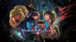  2boys 3girls aeng-du_(project_moon) ascot bamboo-hatted_kim beads black_background black_coat black_eyes black_gloves black_hair black_shirt blonde_hair blonde_streaks blue_eyes blunt_bangs coat coat_on_shoulders colored_smoke commentary cover devil_may_cry_(series) devil_may_cry_5 dumitaph english_commentary ezra_(project_moon) fake_cover fake_game_cover glasses gloves glowing_glasses grey_streaks hair_beads hair_ornament hairband hat hat_over_one_eye high_ponytail highres holding holding_sheath holding_smoking_pipe holding_sword holding_weapon id_card jacket jingasa katana kiseru limbus_company logo_parody long_hair long_sleeves looking_at_viewer looking_to_the_side mechanical_arms mechanical_hands moses_(project_moon) multicolored_hair multiple_boys multiple_girls one_eye_covered open_mouth pants pants_under_skirt parody parody_cover ponytail poster_parody project_moon red_ascot red_eyes red_hairband rice_hat scabbard scar scar_across_eye scar_on_face screaming sheath sheathing shirt short_hair shouting smile smoke smoke_trail smoking_pipe star_(symbol) star_hair_ornament streaked_hair sword sword_on_back sword_tassel tassel the_distortion_detective torn_clothes torn_hat vespa_crabro video_game_cover weapon weapon_on_back weapon_tassel white_shirt white_streaks 