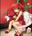  artist_request chili habanero habanero-tan netrunmon original red_eyes red_hair screencap solo toilet 