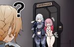  3girls ? ak-15_(girls'_frontline) blonde_hair breasts commander_(girls'_frontline) crotch_pain crying female_commander_(girls'_frontline) genderswap genderswap_(mtf) girls'_frontline girls'_frontline_2:_exilium groza_(girls'_frontline_2) ichinoyalab leisurely_heat_(girls'_frontline_2) multiple_girls ots-14_(girls'_frontline) pink_hair voymastina_(girls'_frontline_2) whistle whistle_around_neck white_hair 