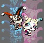  artist_name clover-shaped_pupils crossover dc_comics diamond-shaped_pupils diamond_(shape) harley_quinn littlest_pet_shop mismatched_pupils multiple_views open_mouth spade-shaped_pupils star-shaped_pupils star_(symbol) symbol-shaped_pupils toytle 