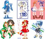  7-eleven 7_eleven-tan ampm ampm-tan artist_request bad_anatomy black_hair blue_eyes blue_hair boots convenience_store familymart famimart-tan green_eyes lawson ministop ministop-tan multiple_girls personification ponytail red_eyes savon savon-tan shop silver_hair station-tan twintails 