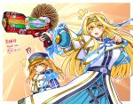  !? 2girls aiming belt belt_buckle blonde_hair blush buckle card commentary_request commission crossover dress duel_monster earrings exosister_asophiel exosister_gibrine exosister_irene exosister_sophia finger_on_trigger garren_rouzer gold_trim gun hair_between_eyes hairband handgun hat holding holding_gun holding_weapon jewelry kamen_rider kamen_rider_blade_(series) kanemitsu411 long_hair multiple_girls nervous open_mouth peaked_cap ribbon skeb_commission sparkle twintails v-shaped_eyebrows weapon white_dress yellow_eyes yellow_hairband yu-gi-oh! 