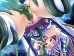  1girl armor blood blush breasts censored defloration game_asset grabbed_by_tentacles grabbing_another's_breast groping hanging_breasts huge_breasts kumacchi long_hair magical_girl mosaic_censoring nipples non-web_source official_art open_mouth prism_saber_est purple_hair pussy rape red_eyes self-datamine shinomiya_rurina shugo_seijo_prism_saber skirt solo sweat tentacle_sex tentacles thighhighs tongue tongue_out torn_clothes underwear upside-down vaginal variant_set visual_novel_cg white_thighhighs 