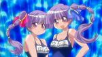 kashiwagi_yuuma kashiwagi_yuuna multiple_girls name_tag one-piece_swimsuit pani_poni_dash! school_swimsuit screencap siblings sisters swimsuit twins 