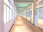  ceiling ceiling_light door game_asset hallway indoors light_rays mahou_senshi_(series) mahou_senshi_princess_tear no_humans non-web_source official_art scenery school self-datamine shadow sunlight traditional_media window 