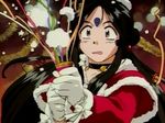  90s aa_megami-sama christmas facial_mark forehead_mark party_popper screencap skuld solo surprised 