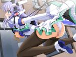  1girl 2000s_(style) amagi_nanaha arms_behind_back ass bdsm black_pantyhose blue_eyes blue_hair blush bondage bound breasts breasts_out cable censored clothes_lift clothes_pull clothing_aside day dress elbow_gloves frills game_asset gloves headphones invisible long_hair magical_girl mahou_senshi_(series) mahou_senshi_symphonic_knights medium_breasts mosaic_censoring nipple_clamps nipples non-web_source official_art open_clothes open_mouth open_shirt outdoors panties panties_aside pantyhose pantyhose_pull puffy_sleeves purple_hair pussy_juice restrained saitou_natsuki self-datamine shoes short_sleeves solo sweat symphonic_sugar underwear variant_set visual_novel_cg white_gloves white_panties window 