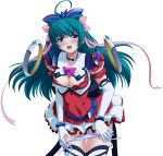  1girl 2000s_(style) ahoge aqua_hair ayahime_kurumi blue_hair blush bow breasts cleavage cleavage_cutout clothing_cutout dress elbow_gloves floating floating_object floating_weapon game_asset gloves green_hair hair_ribbon holding holding_sword holding_weapon large_variant_set lemmtear_theta long_hair magical_girl mahou_senshi_(series) mahou_senshi_lemmtear_knights medium_breasts non-web_source official_art open_mouth panties panty_pull purple_eyes ribbon saitou_natsuki self-datamine side-tie_panties simple_background skirt solo sword tachi-e thighhighs transparent_background underwear variant_set weapon white_gloves white_panties white_thighhighs 