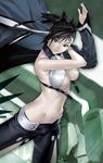  armpits bakuretsu_tenshi black_hair breasts hakua_ugetsu jacket large_breasts midriff sei_(bakuretsu_tenshi) short_hair silver_eyes solo underboob 