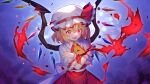  absurdres ascot back_bow blonde_hair bow collared_shirt crazy_eyes crazy_smile crossed_arms crystal crystal_wings eye_trail flandre_scarlet frilled_shirt_collar frilled_wrist_cuffs frills game_asset hat hat_bow highres hirano_katsuyuki light_trail long_hair mob_cap multicolored_wings non-web_source official_art one_side_up open_mouth pointy_ears puffy_short_sleeves puffy_sleeves purple_background red_bow red_eyes red_skirt red_vest red_wrist_cuffs self-datamine shirt short_sleeves skirt skirt_set sleeve_bow smile touhou touhou_spell_carnival variant_set vest white_bow white_hat white_shirt wings wrist_cuffs yellow_ascot 