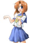  higurashi_no_naku_koro_ni pleated_skirt ryuuguu_rena school_uniform sketch skirt solo suka 