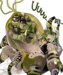  1girl body_horror breasts cum cum_in_pussy green_hair guro hataraku_saibou hataraku_saibou_black large_breasts leucochloridium_eyes leucochloridium_paradoxum mamimi_(mamamimi) monster non-web_source parasite solo stomach_bulge tentacle_sex tentacles tentacles_in_navel u-1196 