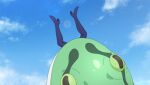  1girl animal aqua_(konosuba) blue_boots blue_sky boots cannibalism cloud day game_asset giant_snake green_snake high_heels highres kono_subarashii_sekai_ni_shukufuku_wo! kono_subarashii_sekai_ni_shukufuku_wo!_kono_yokubukai_game_ni_shinpan_o! lens_flare non-web_source official_art outdoors oversized_animal self-datamine sky snake thigh_boots upside-down 