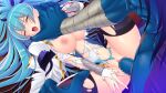  1boy 1girl arch_kalmia armor asphyxiation blue_hair blue_skin blush breasts broken_armor censored closed_eyes colored_skin defeat drooling fuyunagi_tsubasa game_asset gold_trim hair_ornament hairclip hetero interspecies large_breasts long_hair lying magical_girl missionary monster mosaic_censoring navel nipples non-web_source official_art on_back on_floor open_mouth penis ponytail pussy rape saliva satou_takumi self-datamine sex shinsou_kenki_arch_saver shiny_skin solo_focus spread_legs strangling tears thighhighs torn_clothes torn_thighhighs vaginal variant_set visual_novel_cg 