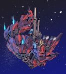  beam_rifle bursting commentary energy_gun gundam gundam_unicorn holding holding_energy_gun holding_weapon in-universe_location mecha mecha_focus mk-5 mobile_suit neo_zeon no_humans robot sinanju solo space vernier_thrusters weapon 