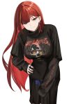  1girl absurdres akane_lize alternate_costume asymmetrical_bangs ear_piercing highres long_hair multicolored_hair piercing red_hair stellive straydxgg virtual_youtuber 