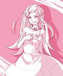  anemone_(eureka_seven) artist_request collar dress eureka_seven eureka_seven_(series) monochrome pink pink_background solo tongue 