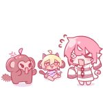  >_< 2girls :3 ahoge anger_vein angry animal_ears arguing axel_(koko_d._nuts) blonde_hair blush_stickers camila_(prison_clothes)_(vtuber) camila_(vtuber) chain chibi chibi_only cimp_(camila_(vtuber)) closed_eyes commentary english_commentary fang flying_sweatdrops highres indie_virtual_youtuber koko_d._nuts mats_kuro mismatched_eyebrows monkey monkey_ears monkey_girl monkey_tail multiple_girls off-shoulder_shirt off_shoulder pink_hair prison_clothes shirt short_hair shouting simple_background sitting sleeves_past_fingers sleeves_past_wrists standing striped_clothes striped_shirt tail virtual_youtuber white_background 