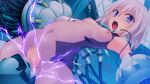  1girl :o arch_zion armpits bare_shoulders bdsm blue_eyes blush bodysuit bondage bound breasts cable censored covered_navel dutch_angle elbow_gloves electricity electrocution forced_orgasm game_asset gloves jambread looking_at_viewer magical_girl mosaic_censoring nipple_injection nipple_stimulation nipples non-web_source object_insertion official_art open_mouth orgasm pussy pussy_juice restrained see-through_clothes self-datamine sex_machine shinsou_kenki_arch_saver short_hair skin_tight small_breasts solo spread_legs stationary_restraints tears torn_bodysuit torn_clothes vaginal vaginal_object_insertion variant_set visual_novel_cg white_hair wide-eyed wide_spread_legs yuno_plaftskaya 