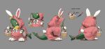  animal_ears basket bow concept_art easter_egg egg facing_away facing_to_the_side facing_viewer final_fantasy final_fantasy_vii final_fantasy_vii:_ever_crisis flower full_body grey_background highres holding holding_basket holding_flower hood hood_up hooded_robe knife multiple_views official_art pink_ribbon pink_robe rabbit_ears rabbit_tail ribbon robe tail tail_ornament tail_ribbon tonberry white_bow yellow_eyes yellow_flower 