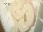  anemone_(eureka_seven) clock clockshow eureka_seven eureka_seven_(series) in_container in_refrigerator knees_to_chest nude pink_hair refrigerator screencap solo 