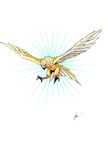  atlus beak bird eagle feather feathers horus horus_(shin_megami_tensei) persona shin_megami_tensei talons wings 