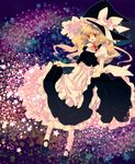  bad_id bad_pixiv_id blonde_hair braid hat kirisame_marisa ribbon skirt skirt_lift smile solo star touhou witch_hat yellow_eyes yukirar 