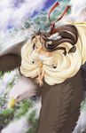  bird brown_hair character_request dress eagle feathers highres jpeg_artifacts long_hair non-web_source otometeki_koi_kakumei_love_revo!! ribbon solo 